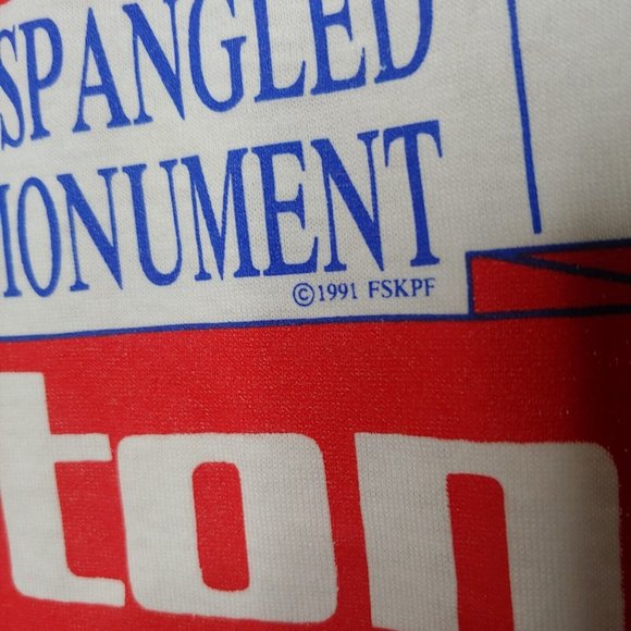 Vintage Lipton Tea The Star Spangled Banner Monument L T Shirt Single Stitch - Picture 3 of 10